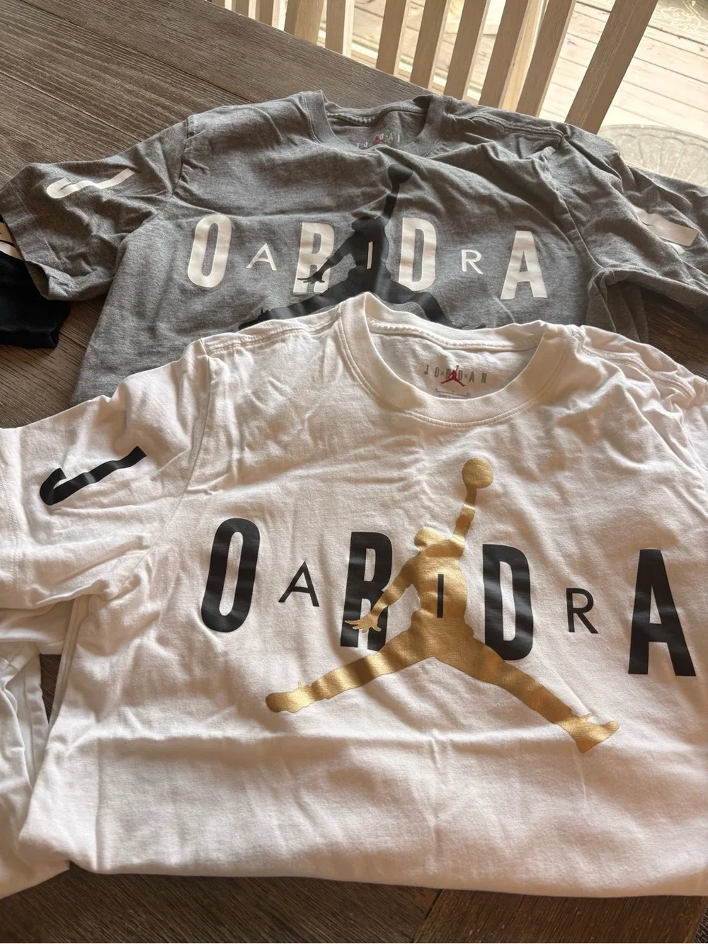 Jordan Short Sleeve Tee Set — White & Black with Red Jumpman
